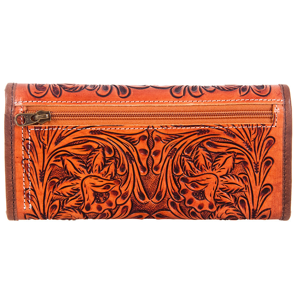 American Darling ADBG486A Wallet Hand Tooled Genuine Leather Women Bag Western Handbag Purse