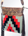 American Darling ADBGZ159 Signature Crossbody Hand Tooled Saddle Blanket Genuine Leather Women Bag Western Handbag Purse