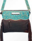 American Darling Clutch Hand Tooled Hair on Genuine Leather Western Women Bag Handbag Purse | Purses for Cute