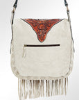 American Darling ADBGH133 Hand Tooled Hair On Genuine Leather Women Bag Western Handbag Purse