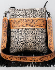 American Darling ADBGS192SNKFRNGA Messenger Hand Tooled Hair On Genuine Leather Women Bag Western Handbag Purse