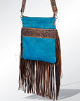 ADBGS192TRQ3FRNGA American Darling Hand Tooled Hair On Genuine Leather Women Bag Western Handbag Purse