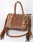 American Darling ADBG502ABRAH Tote Hand Tooled Hair-On Genuine Leather Women Bag Western Handbag Purse