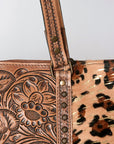 American Darling ADBG502ABRAH Tote Hand Tooled Hair-On Genuine Leather Women Bag Western Handbag Purse