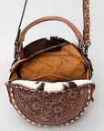 American Darling ADBG505 Canteen Hand Tooled Genuine Leather Women Bag Western Handbag Purse