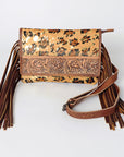 American Darling ADBG506CHEGOFRNG Small Crossbody Hand Tooled Hair-On Genuine Leather Women Bag Western Handbag Purse