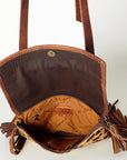 American Darling ADBG506CHEGOFRNG Small Crossbody Hand Tooled Hair-On Genuine Leather Women Bag Western Handbag Purse