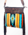 American Darling ADBGZ170R Crossbody Hand Tooled Saddle Blanket Genuine Leather Women Bag Western Handbag Purse