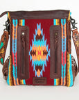 American Darling Messenger Saddle Blanket Genuine Leather Women Bag Western Handbag Purse