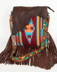 American Darling Messenger Saddle Blanket Genuine Leather Women Bag Western Handbag Purse