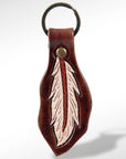 American Darling ADKR142 Hand Tooled Carved Genuine Leather Keyring
