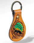 American Darling ADKR148 Hand Tooled Carved Genuine Leather Keyring