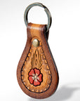 American Darling ADKR155 Hand Tooled Carved Genuine Leather Keyring