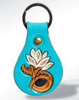 American Darling ADKR156 Hand Tooled Carved Genuine Leather Keyring