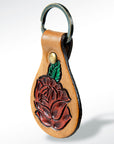 American Darling ADKR157 Hand Tooled Carved Genuine Leather Keyring