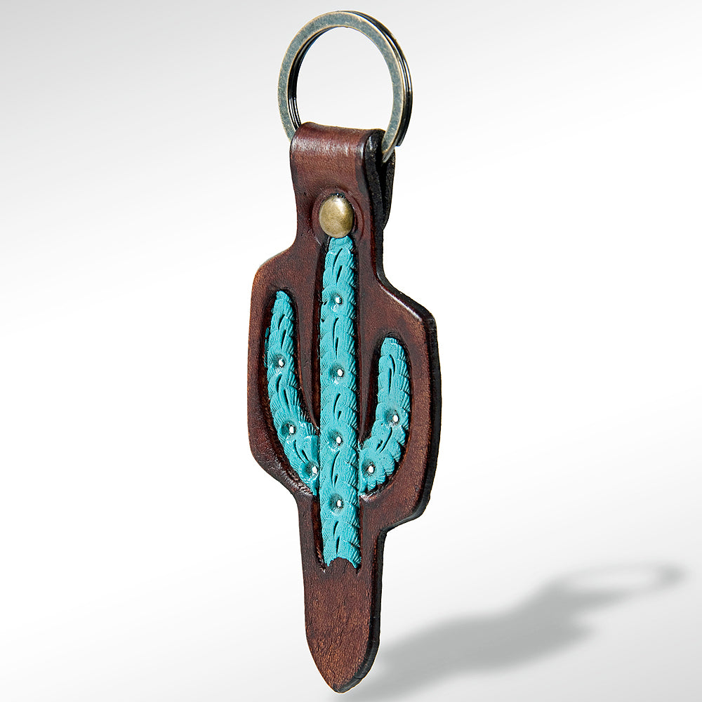 American Darling ADKR163 Hand Tooled Carved Genuine Leather Keyring