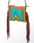 American Darling Saddle Blanket Genuine Leather Women Bag Western Handbag Purse