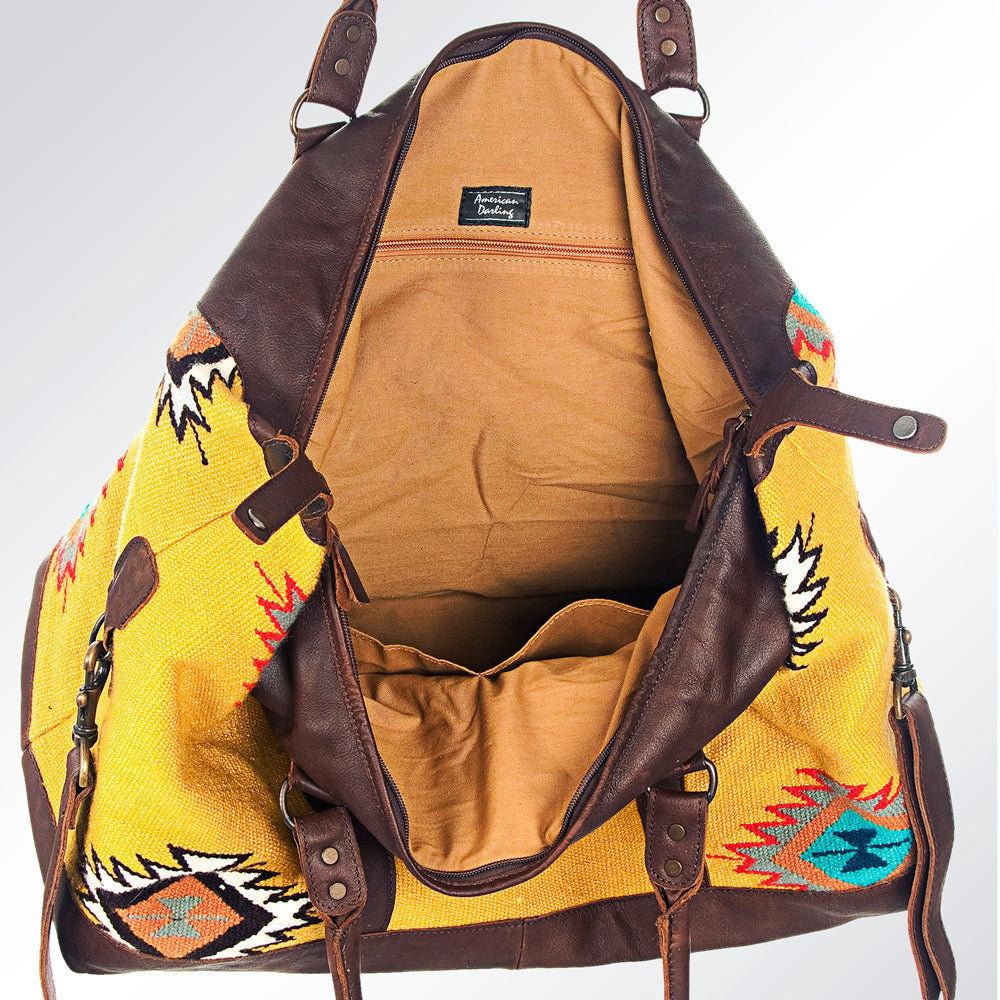 American Darling Duffel Saddle Blanket Genuine Leather Women Bag Western Handbag Purse