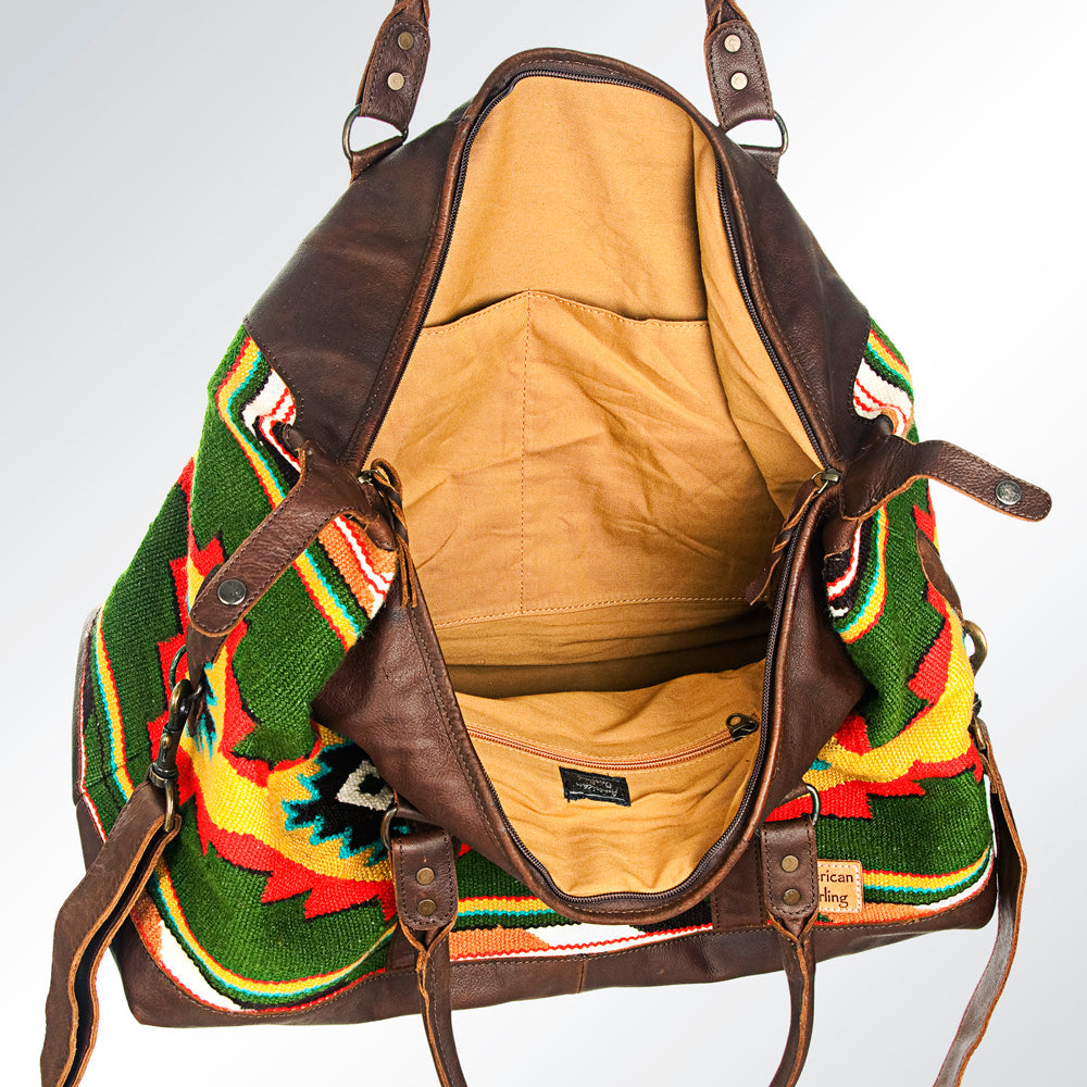 American Darling Duffel Saddle Blanket Genuine Leather Women Bag Western Handbag Purse