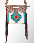 American Darling ADBG496A Clutch Hand Tooled Saddle Blanket Genuine Leather Women Bag Western Handbag Purse
