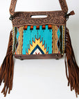 American Darling ADBG496A Clutch Hand Tooled Saddle Blanket Genuine Leather Women Bag Western Handbag Purse