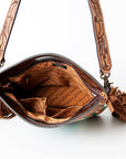 American Darling ADBG496A Clutch Hand Tooled Saddle Blanket Genuine Leather Women Bag Western Handbag Purse