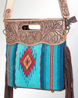 American Darling ADBG496A Clutch Hand Tooled Saddle Blanket Genuine Leather Women Bag Western Handbag Purse