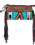 American Darling ADBGZ178 Wristlet Hand Tooled Saddle Blanket Genuine Leather Women Bag Western Handbag Purse