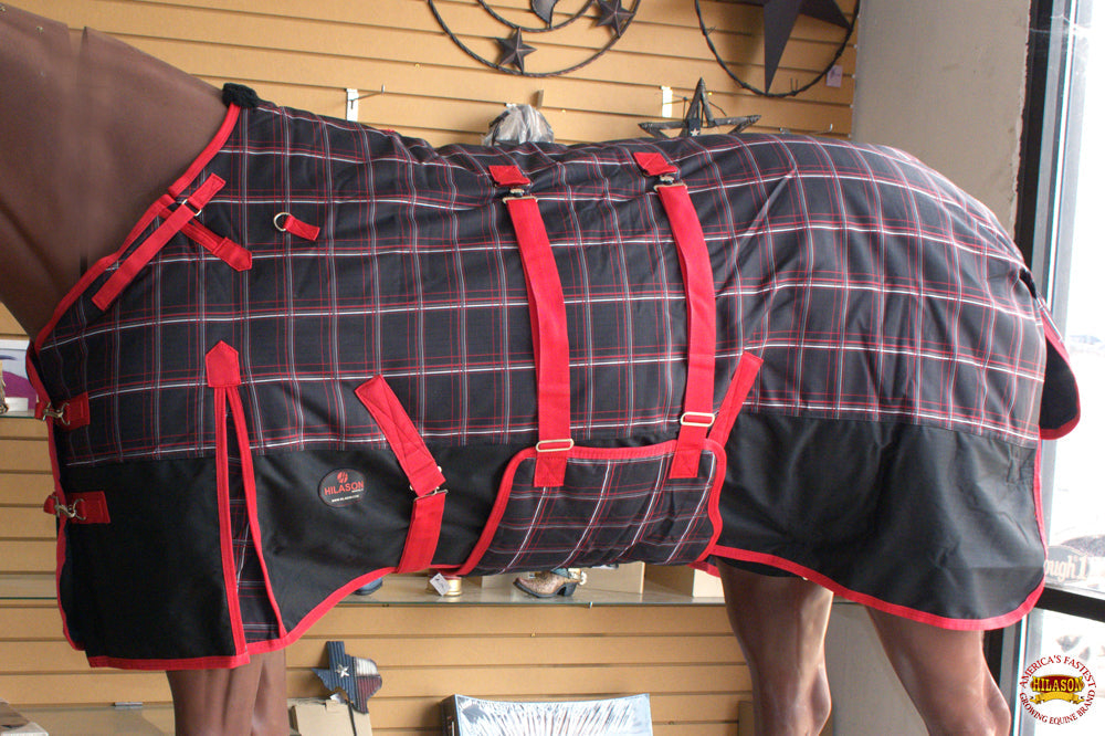 66&quot;- 84&quot; Hilason 1200D Winter Waterproof Turnout Horse Blanket Belly Wrap