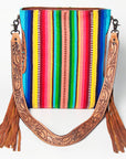 American Darling ADBGZ181 Messenger Saddle Blanket Genuine Leather Women Bag Western Handbag Purse