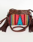 American Darling Cross Body Hand Tooled Saddle Blanket Genuine Leather Women Bag Western Handbag Purse