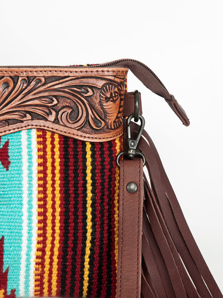American Darling Cross Body Hand Tooled Saddle Blanket Genuine Leather Women Bag Western Handbag Purse