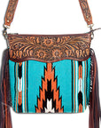American Darling Signature Crossbody Hand Tooled Saddle Blanket Genuine Leather Women Bag Western Handbag Purse