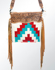 American Darling ADBGZ172G Signature Crossbody Hand Tooled Saddle Blanket Genuine Leather Women Bag Western Handbag Purse