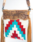 American Darling ADBGZ172G Signature Crossbody Hand Tooled Saddle Blanket Genuine Leather Women Bag Western Handbag Purse
