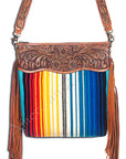 ADBGZ174R American Darling Hand Tooled Saddle Blanket Genuine Leather Women Bag Western Handbag Purse