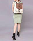 American Darling Hand Tooled Hair On Genuine Leather Women Bag Western Handbag Purse