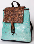 American Darling Hand Tooled Hair On Genuine Leather Women Bag Western Handbag Purse