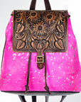 American Darling Hand Tooled Hair On Genuine Leather Women Bag Western Handbag Purse