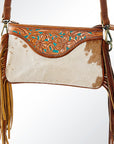 American Darling Small Crossbody Hand Tooled Hair On Genuine Leather Women Bag Western Handbag Purse