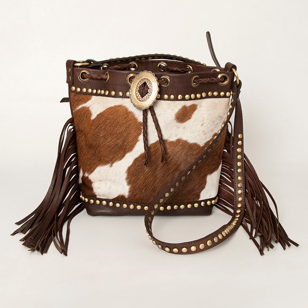 American Darling Bucket Hair On Genuine Leather Women Bag Western Handbag Purse