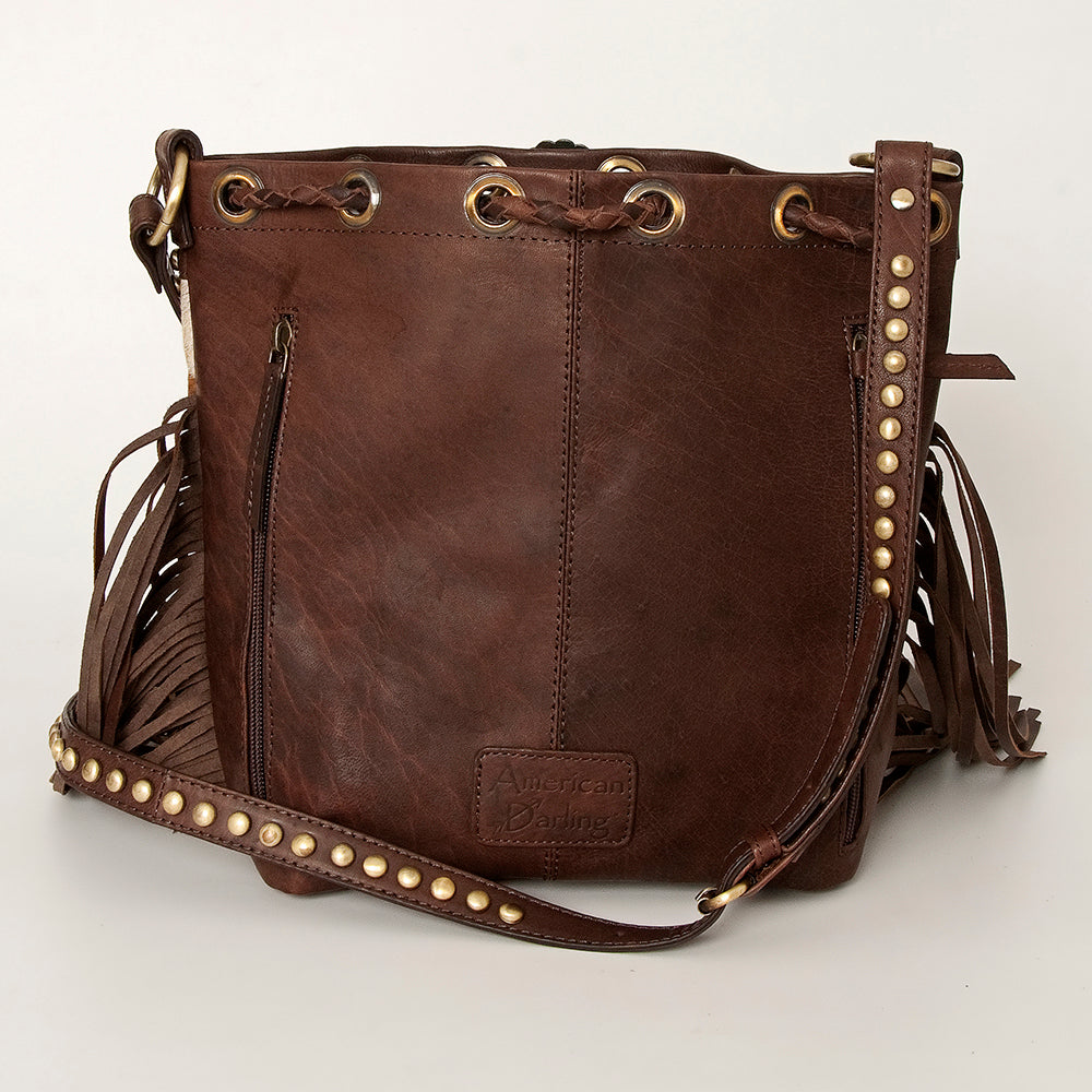 American Darling Bucket Hair On Genuine Leather Women Bag Western Handbag Purse