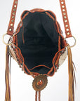 American Darling Bucket Hair On Genuine Leather Women Bag Western Handbag Purse