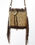 American Darling Bucket Hair On Genuine Leather Women Bag Western Handbag Purse