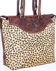 American Darling Tote Hand Tooled Hair On Genuine Leather Women Bag Western Handbag Purse