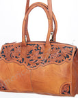 American Darling Duffel Hand Tooled Hair On Genuine Leather Women Bag Western Handbag Purse