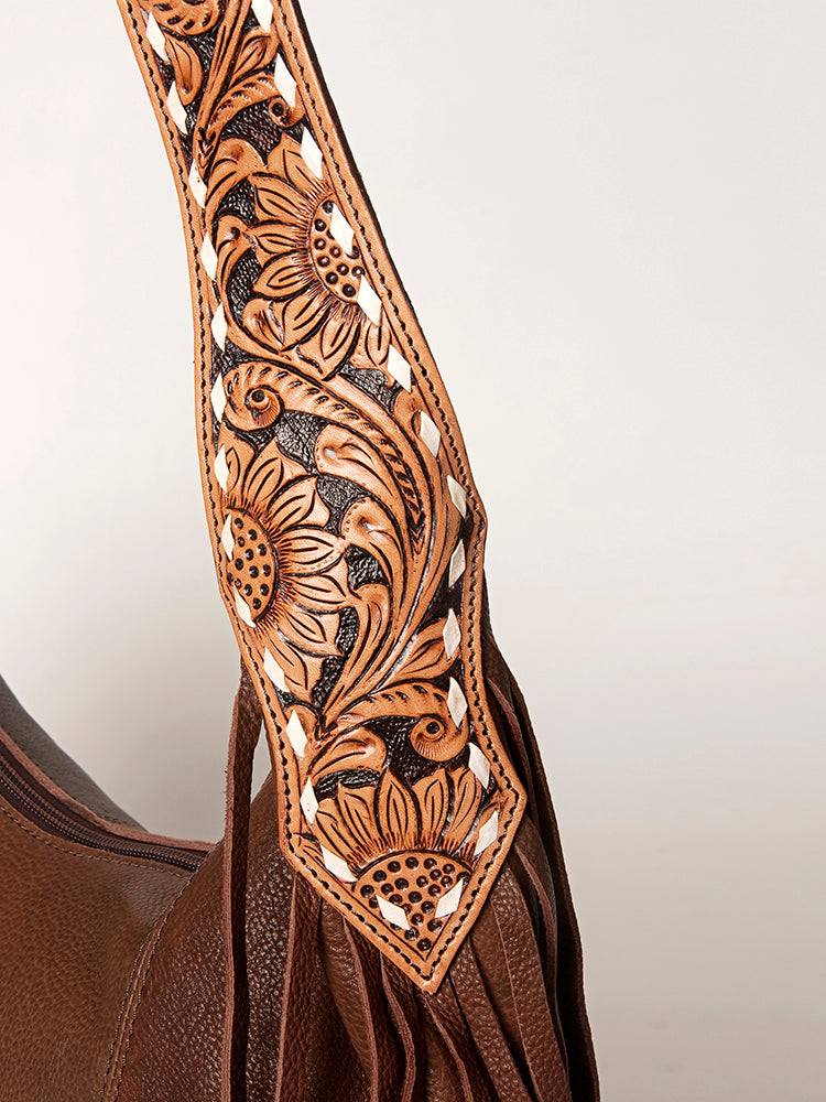 American Darling Hobo Hair On Genuine Leather Women Bag Western Handbag Purse
