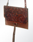 American Darling ADBGI115 Coin Purse Hand Tooled Genuine Leather Women Bag Western Handbag Purse