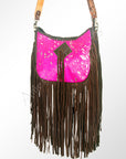 American Darling ADBGZ187PK Hobo Hair On Genuine Leather Women Bag Western Handbag Purse
