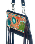 American Darling ADBGZ190 Small Crossbody Hand Tooled Genuine Leather Women Bag Western Handbag Purse